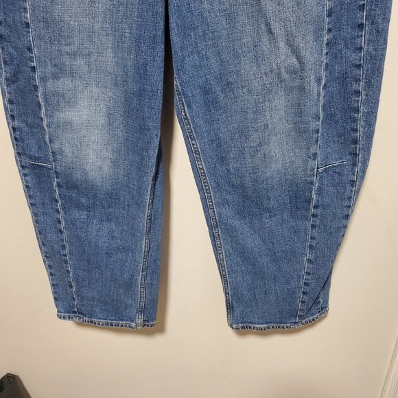 OLD NAVY High-Rise Baggy Barrel Jeans 25" Ankle Loose Fit Balloon Blue Womens 14 - Picture 7 of 15